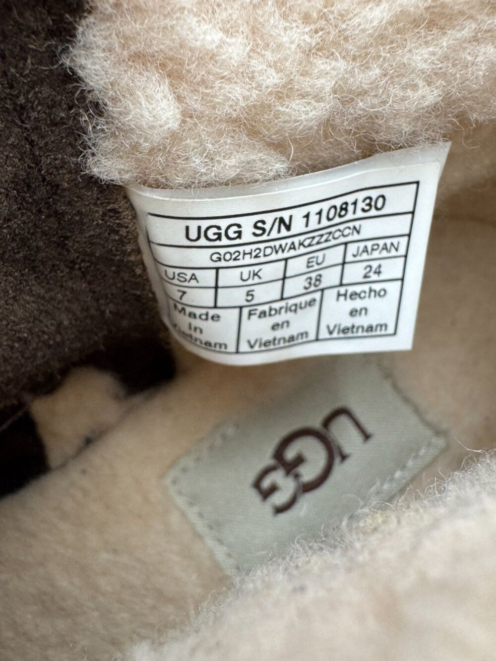 UGG Benson Boots II Sz 7 Espresso Brown Leather Shearling Trim Harness Side Zip - Picture 8 of 9